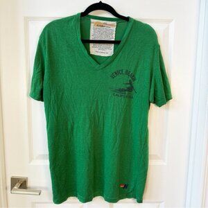 Aviator Nation Venice Beach Surfing V-Neck Tee Short Sleeve Green Men's XXL
